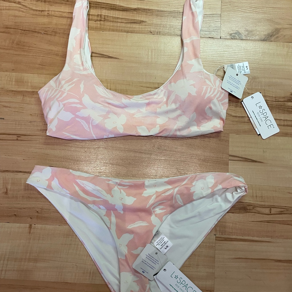 L*Space Blush And White Floral Bikini